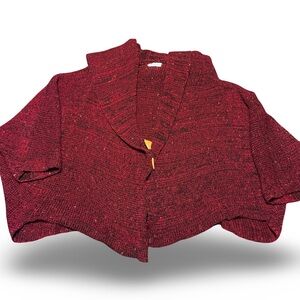 Red & Black Shrug from QC Artisan Lucie Bournival - One Size Fits Most